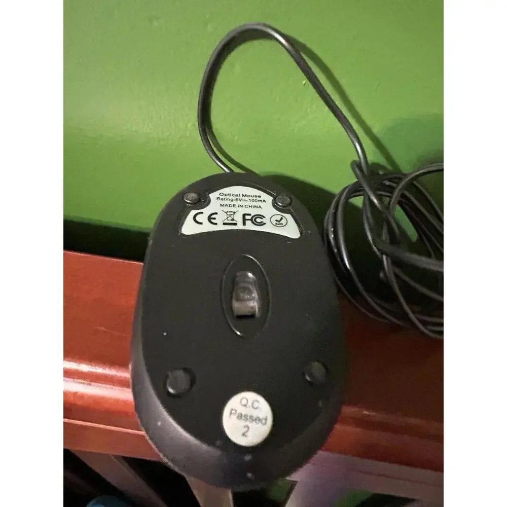 PC/Laptop/Desktop USB Optical Scroll Wheel Mouse Black/Silver Plug &‎ Play ￼